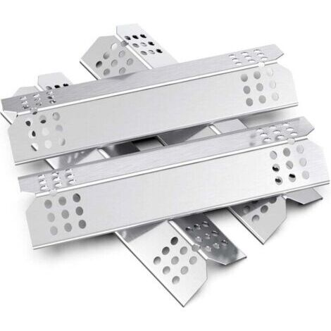 Lot de 4 38.1CM Diffuseur Chaleur Universels,Pièces de Rechange Universal Flavorizer Bar,Compatible avec la Plupart des modèles de Gril à gaz,Plaques chauffantes pour Barbecuer(Acier inoxydable)