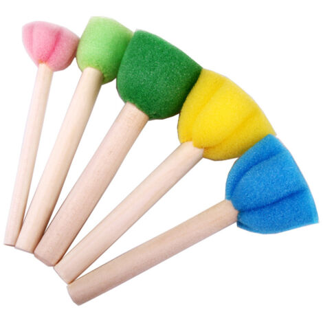 Lot de 4/5 pinceaux éponges aléatoires pour enfants, rouleaux à peinture, pinceaux à graffiti
