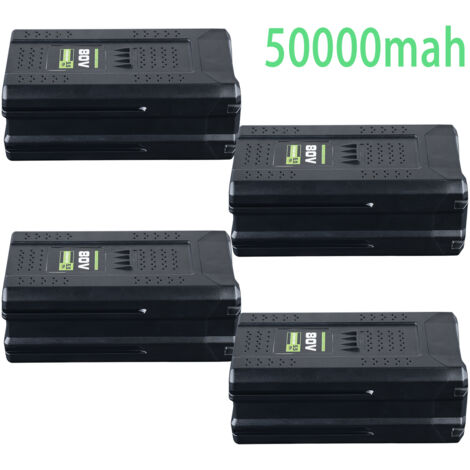 Lot de 4 5500mAh batteries lithium-ion rechargeables pour Greenworks, remplacement, GBA80200, GBA80250, GBA80400, GBA80500, 5.5 Ah, 80 V