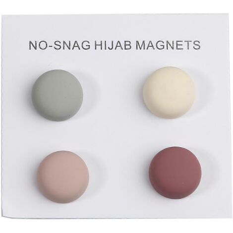 Lot de 4 accessoires pour foulard musulman en mousseline, pince magnétique, broche sans trou - C