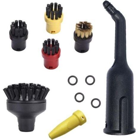 Lot de 4 Accessoires pour Nettoyeur Vapeur - Karcher Easyfix SC1 SC2 SC3 SC4 SC5 - Brosses Rondes - Grande Brosse Ronde - Buse - Pièces Détachées