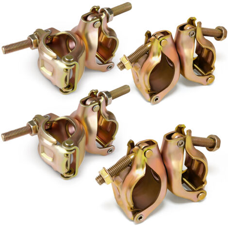 Lot de 4 Accouplement Échafaudage 48x48mm, 360°, pour Fixation D'échafaudages et de Tiges D'ancrage, Accessoire pour échafaudage, pour Tubes D'échafaudage 45-50 mm