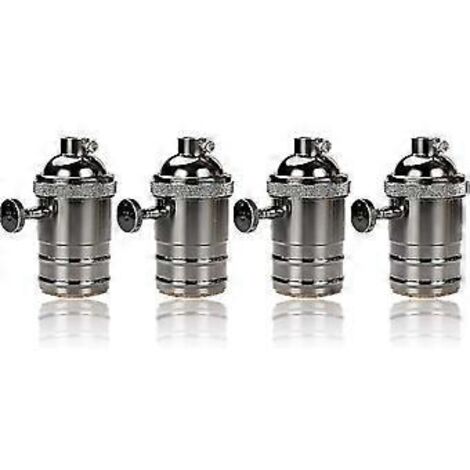 Lot de 4 adaptateurs pour lampe Edison vintage E27 avec interrupteur, lustre noir rétro sans fil.