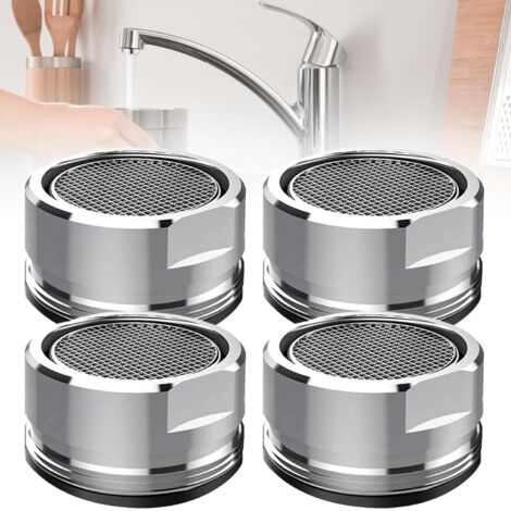 Lot de 4 aérateurs de robinetterie pour lavabo, buse d'aération, cartouche mélangeuse, filtre de robinet, M24, pour robinets, pour robinets de cuisine et de salle de bain