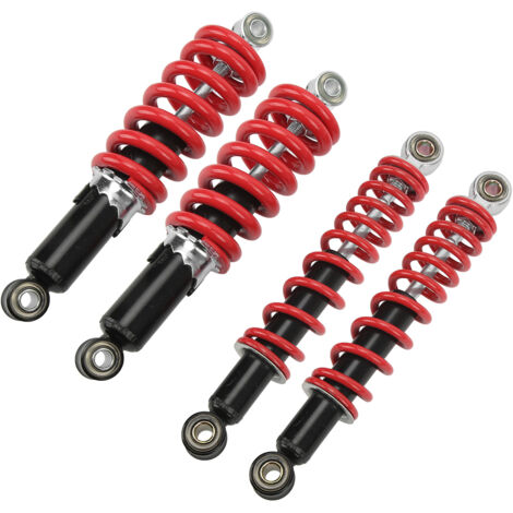 Lot de 4 Amortisseurs de Suspension Avant Arri¨¨re, Remplacement R¨glable de 250 Mm pour 50 Cc 125 Cc Dirt Pit Bike ATV Go Kart.