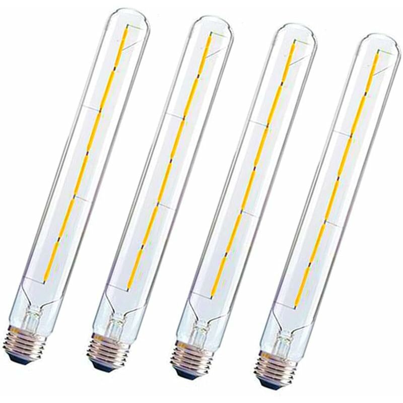 Lot de 4 - Ampoule à led E27 T300 6W 2700K Blanc Chaud, 360°, Non Scintillante