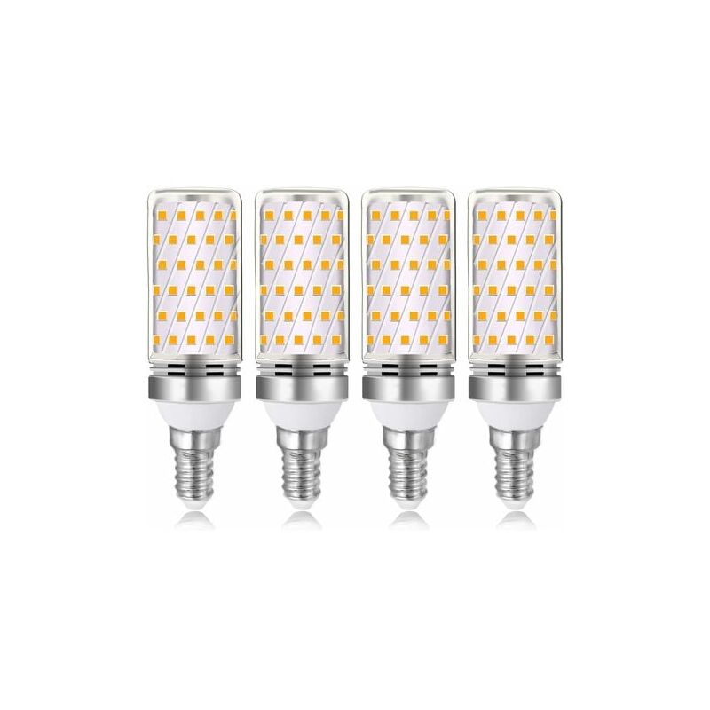 Lot de 4 Ampoule E14 16W led Blanc Chaud 3000K 1600lm, Équivalent Lampe Halogène E14 100W 120W, ac 230V, non-dimmable