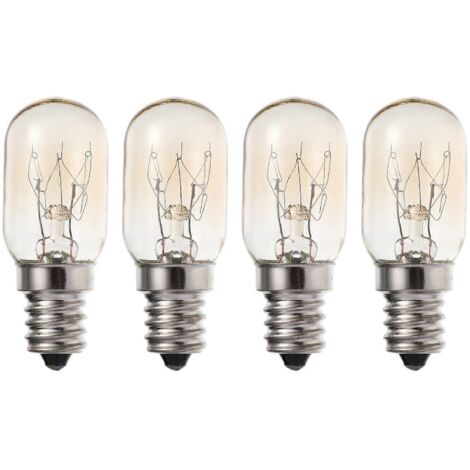 Lot de 4 ampoules de 10 W pour réfrigérateur, culot E12S, compatibles avec les hottes aspirantes.