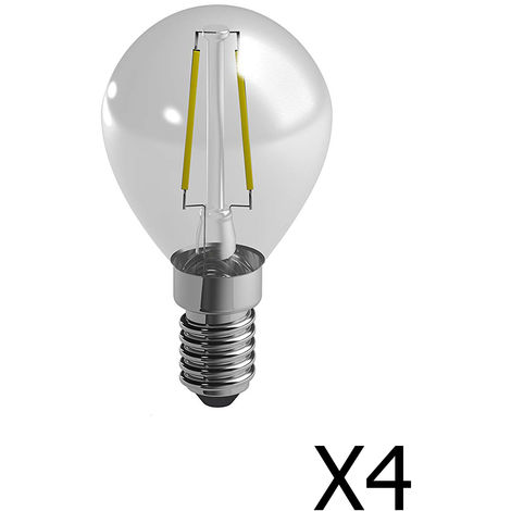 Lot de 4 ampoules Duracell LED E14 25W Mini Globe filament