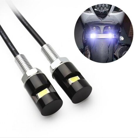 Lot de 4 ampoules LED blanches à visser pour plaques d'immatriculation de voitures et motos