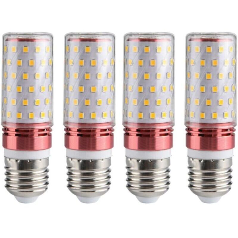 Lot de 4 ampoules LED E27 16 W 220 V, douilles pour lampe de table, lustre, éclairage d'urgence domestique, blanc naturel