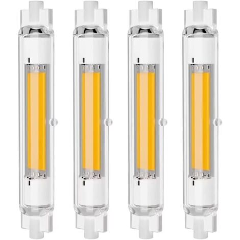 Lot de 4 Ampoules LED R7S 118mm 30W Dimmables, Blanc Chaud 3000K, Sans Scintillement