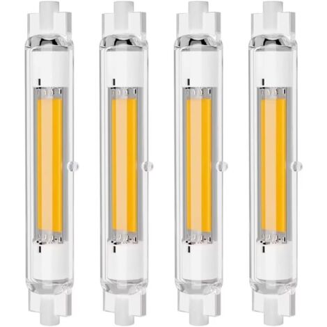 Lot de 4 Ampoules LED R7S 118mm 30W Dimmables, Blanc Chaud 3000K, Sans Scintillement