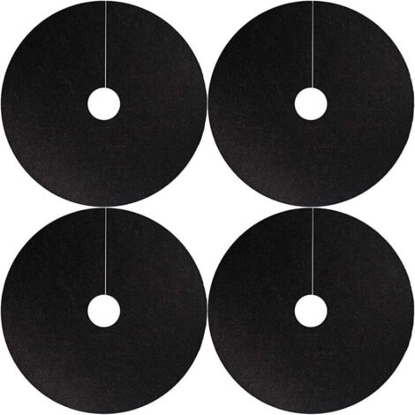 Lot de 4 Anneaux de paillage en Non-tissé - Anti-Mauvaises Herbes biodégradables - Tapis de barrière Anti-Mauvaises Herbes réutilisables (4 pièces de 52cm - Trou intérieur 6 cm)