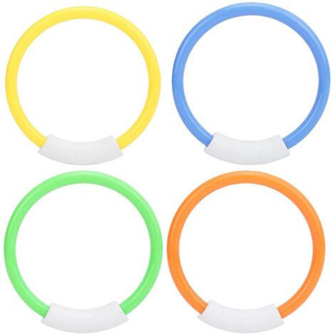 Lot de 4 anneaux de plongée pour piscine, jouets aquatiques amusants pour enfants