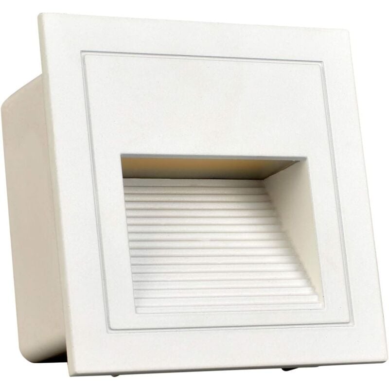 Lot de 4 appliques murales encastrées carrées à led 3 w, blanc froid IP65, éclairage d'escalier, éclairage de marche, aluminium, éclairage et