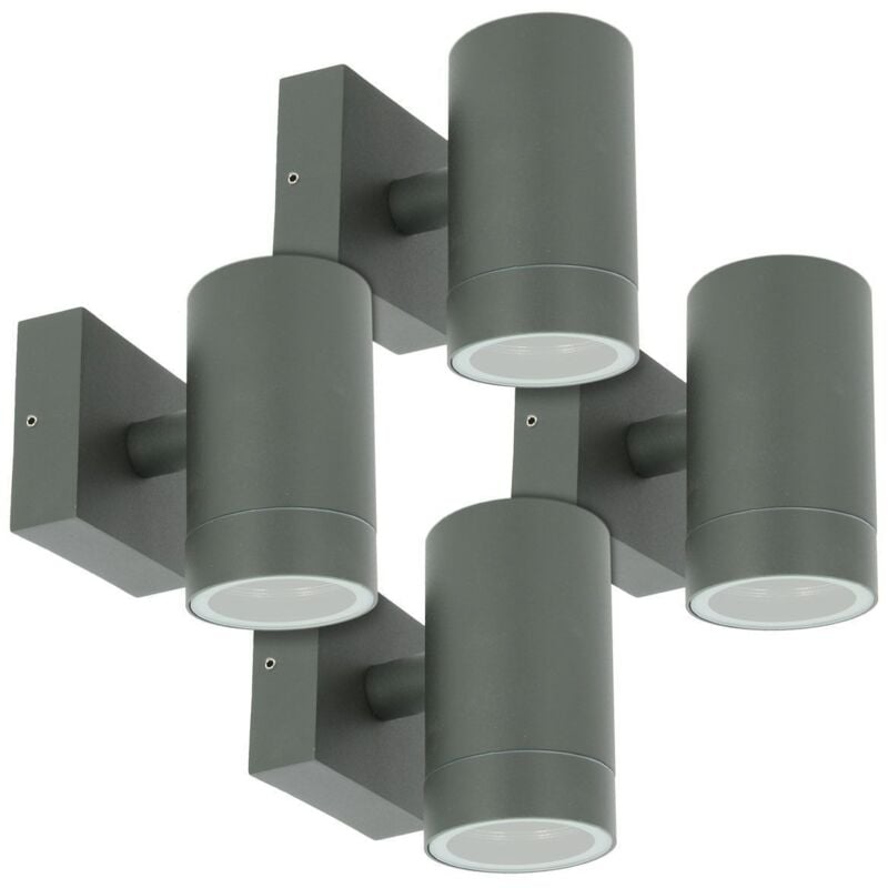 Lot de 4 Appliques venice Anthracite extérieure Simple Faisceau GU10 IP54