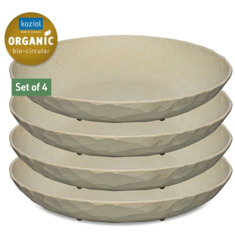 Lot De 4 Assiettes Creuses Club Coloris Beige - Koziol