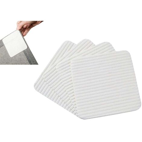 Lot de 4 attaches de tapis antidérapantes et lavables, autocollantes de fixation pour tapis