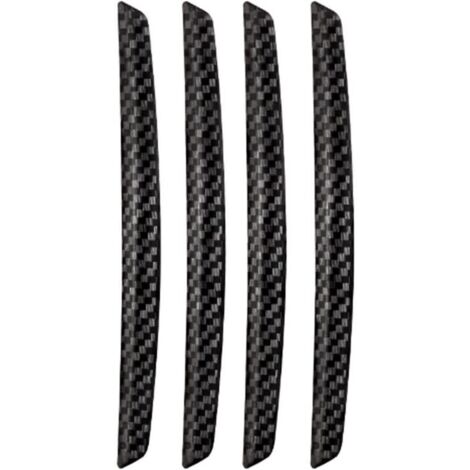 Lot de 4 bandes anti-collision en fibre de carbone noire pour portières de voiture, utilisables sur différents véhicules