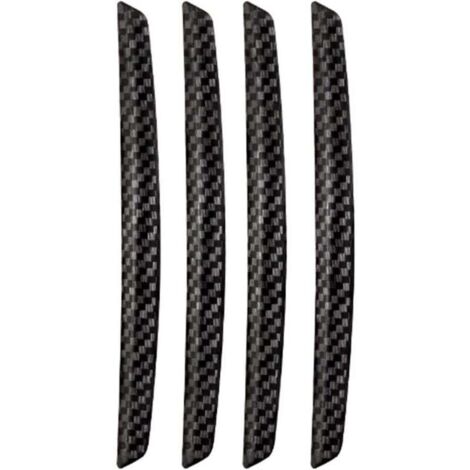 Lot de 4 bandes anti-collision en fibre de carbone noire pour portières de voiture, utilisables sur différents véhicules