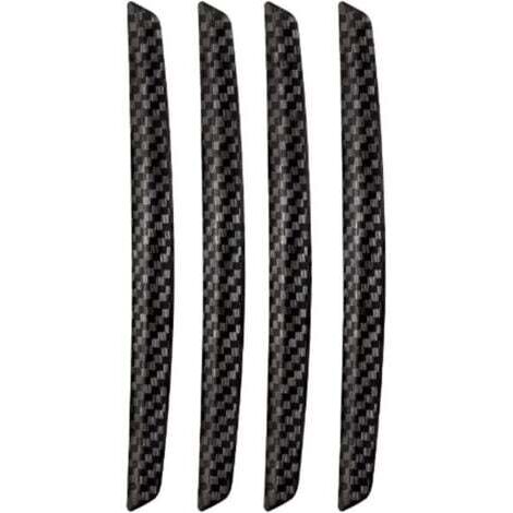 Lot de 4 bandes anti-collision en fibre de carbone noire pour portières de voiture, utilisables sur différents véhicules