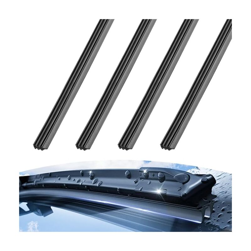 Lot de 4 bandes d'essuie-glace de rechange en caoutchouc sans os 800 mm pour voitures privées, bus, camions