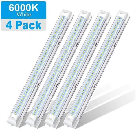 Lot de 4 barres lumineuses LED blanches intérieures, 72 LED, bande lumineuse universelle pour camping-car ou voiture