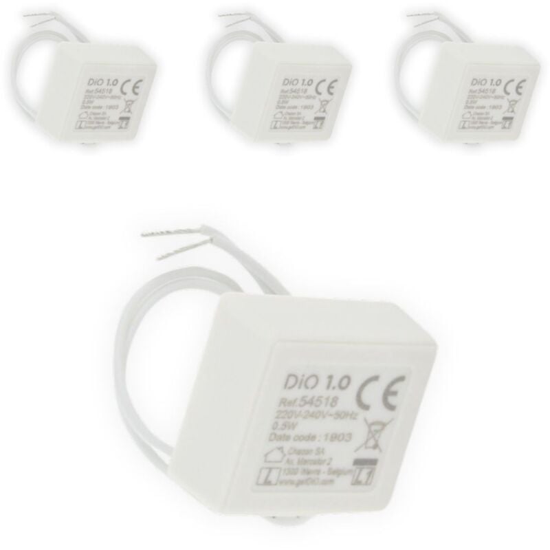 Lot de 4 bipasses électriques DiO 250V - précâblés - Blanc - Chacon
