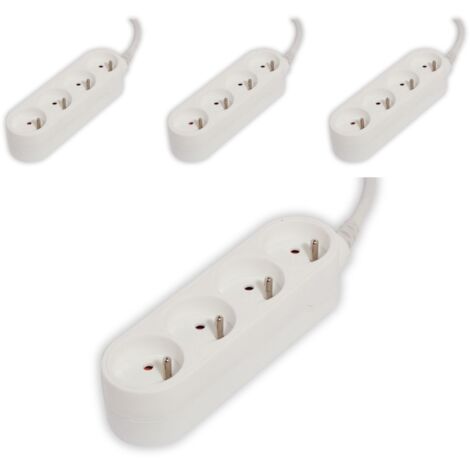 Lot de 4 blocs multiprise 4x16A 3500W câble 1,5m - blanc - Chacon