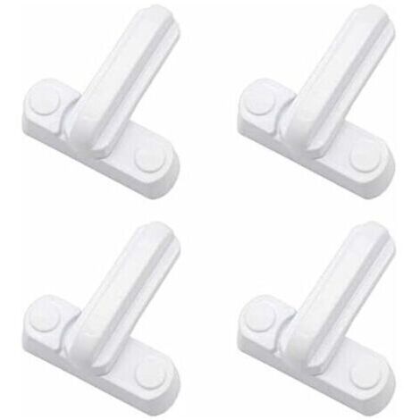Lot de 4 bloqueurs de fenêtre avec vis de fixation, Verrou de porte/fenêtre en,Pour Divers Porte et Fenêtre et Sécurité de la Maison UPVC/PVC- Facile à installer