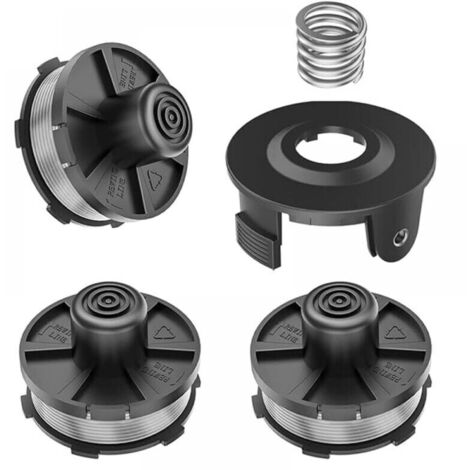 Lot de 4 bobines de fil de rechange pour coupe-herbe Makita 18 V DUR181Z/DUR181RF/DUR181, pour Makita 196146-9, couvercle de bobine 195858-1 (4 bobines + 1 couvercle de bobine + 1 ressort).
