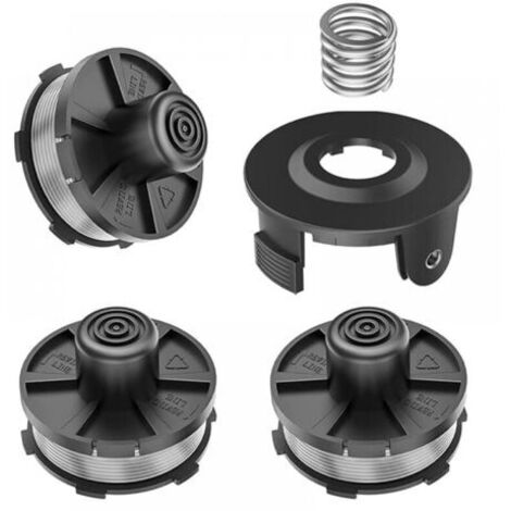 Lot de 4 bobines de fil de rechange pour coupe-herbe Makita 18 V DUR181Z/DUR181RF/DUR181, pour Makita 196146-9, couvercle de bobine 195858-1 (4 bobines + 1 couvercle de bobine + 1 ressort).