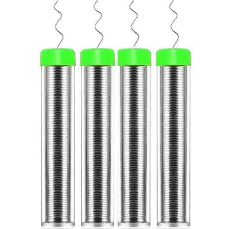 Lot de 4 bobines de soudure de 0,8 mm, noyau de colophane sans plomb, soudure, flux, soudure pour la réparation de composants de soudure électrique et le bricolage