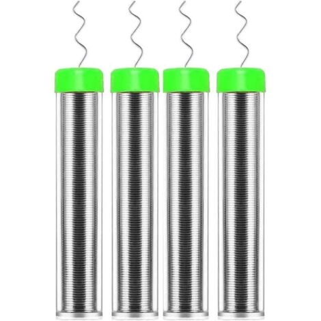 Lot de 4 bobines de soudure de 0,8 mm, noyau de colophane sans plomb, soudure, flux, soudure pour la réparation de composants de soudure électrique et le bricolage