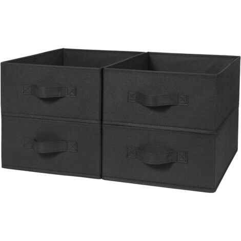Lot de 4 Boite Rangement Tissu Pliable Avec Poignée Pour Étagère Kallax Vêtements Jouets