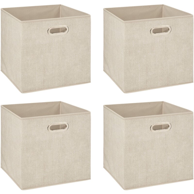 5five Simply Smart - Lot de 4 Boîtes de rangement Beige chiné 31 x 31 cm - Five