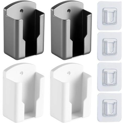 Lot de 4 Boîtes de Rangement Télécommande Autocollantes - Supports Muraux Plastique 2 Couleurs