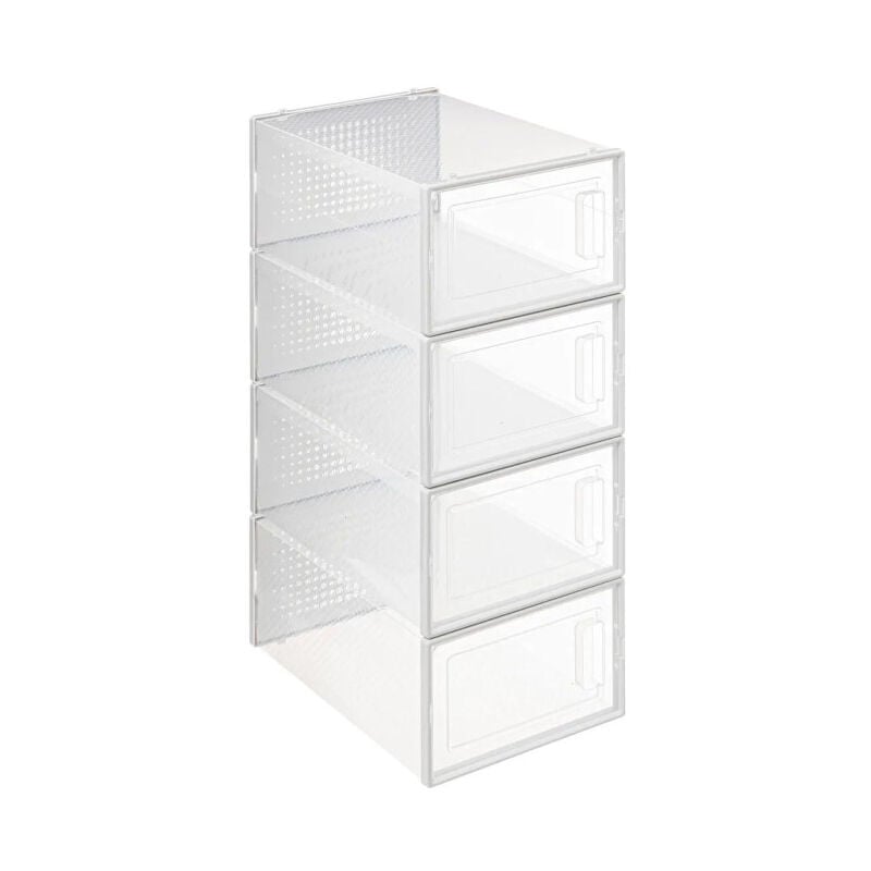 5five Simply Smart - Lot de 4 Boîtes Range-Chaussures 'Stak' 33cm Transparent