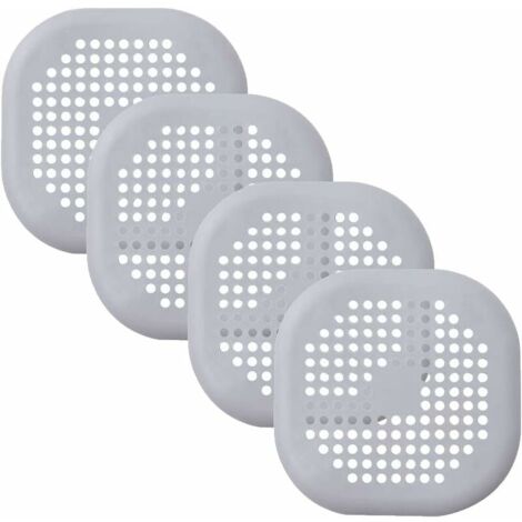Lot de 4 bondes d'évier en silicone avec ventouse pour ramasse-cheveux - Dispositif anti-blocage pour cuisine et salle de bain (noir)-LIAIKI