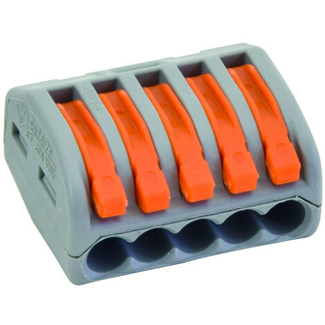 Lot de 4 bornes de connexion S222 – 5 entrées – Section câble pour borne – Type de connexion fiable – Tension 230V – Gefom