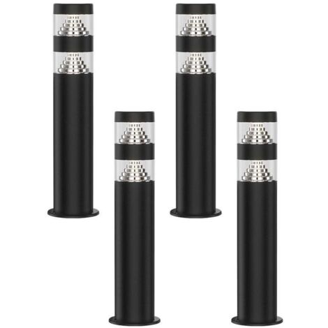 Lot de 4 Bornes pour jardin NORA Noir 9W 4000K - H40cm