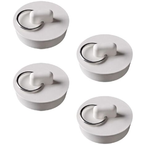 Lot de 4 bouchons de baignoire universels en caoutchouc avec anneau de suspension pour baignoire, cuisine et salle de bain, 39 à 41 mm