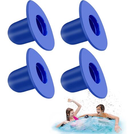 Lot de 4 bouchons de rechange pour pompe de filtration de piscine Intex et Bestway (bleu long)