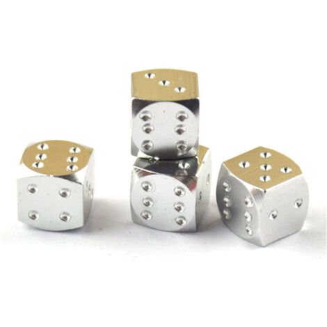 Lot de 4 bouchons de valve de pneu en métal argent..DEBUNS