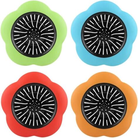 Lot de 4 bouchons de vidange en plastique en forme de fleur pour évier, accessoires de cuisine et de salle de bain