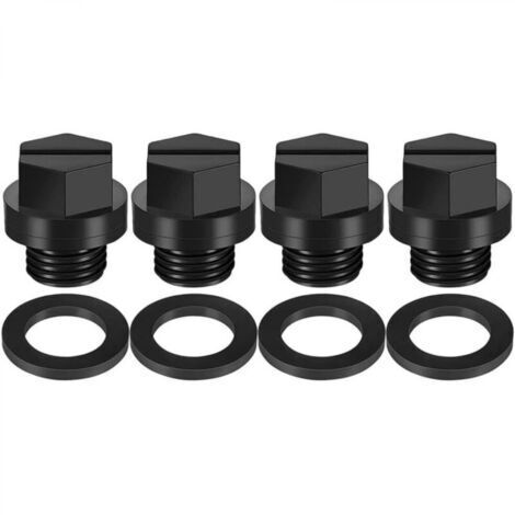 Lot de 4 Bouchons de Vidange pour Pompe de Piscine avec Joints Compatibles avec Hayward SPX1700FG,Noir