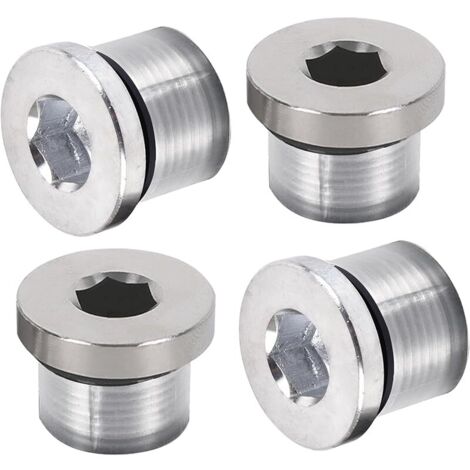 Lot de 4 bouchons d'obturation 3/4" - Auto-étanches - En acier au carbone avec joint d'étanchéité - Pour radiateur