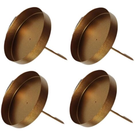 Lot de 4 bougeoirs pour couronne de l'Avent - Doré - 8 cm - Sans épingle - Couronne de l'Avent à planter - Pour bougies de Noël - Décoration de table