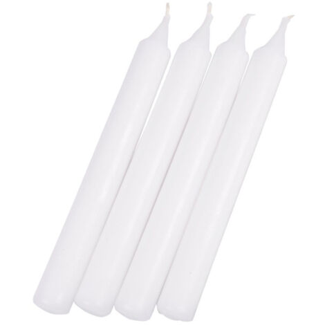 Lot de 4 Bougies Chandelier "Essentiel" 19cm Blanc
